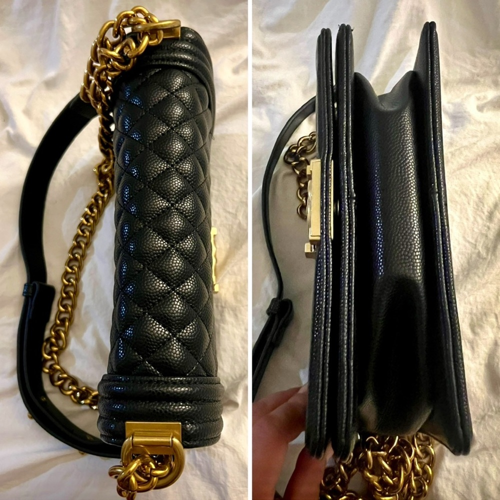 👑✅PRICE FIRM✅ Gorgeous Black and Gold Quilted Shoulder Crossbody Bag. Brand New! - Picture 3 of 17